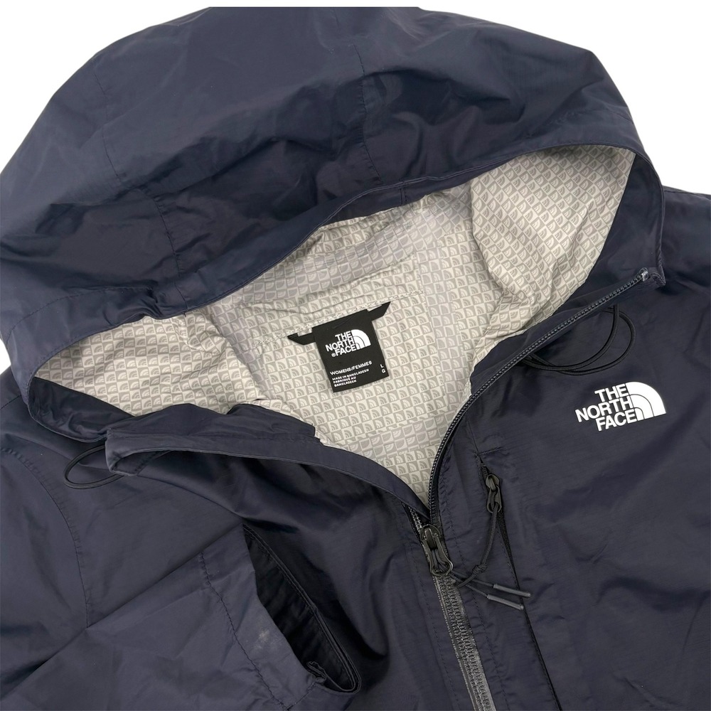 The North Face Womens DryVent Rain Jacket Navy Blue Hooded Windbreaker Large L